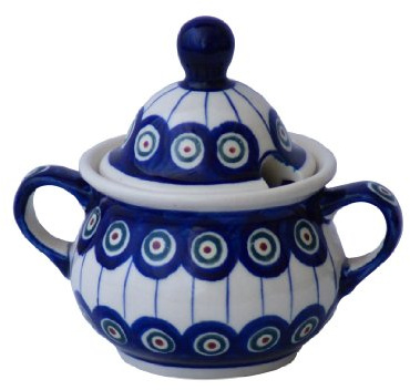 Original bunzlauer keramik sockerburk 0,35 l dekor 8