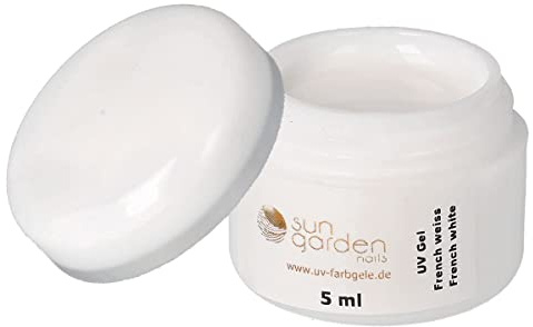 Sun Garden Nails UV Classic Frenchgel White 5ml – Weißes UV Nagelgel mittelviskos – French Gel für Nageldesign & Gelmodellage – Hohe Deckkraft – Studio Qualität Nail Design Gel Weiß