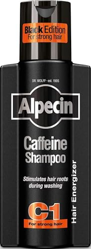 Alpecin Black Mens Schampo med ny doft 250ml | Schampo för hårtillväxt | Schampo för naturligt starkt hår | Hårvård för män som är tillverkat i Tyskland