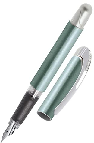 Online Füller College Metallic Türkis, Tinten-Füller für Rechtshänder, ergonomisches Griffstück, hochwertige Iridium-Feder medium, Standard-Tintenpatronen, inkl. Kombipatrone