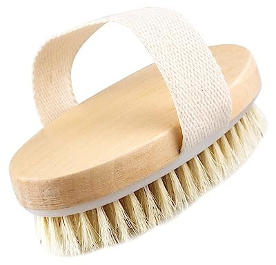 Housoutil Wooden Bath Brush Natural Bristle Shower Brush Without Handle for Deep Cleansing and Skin Care