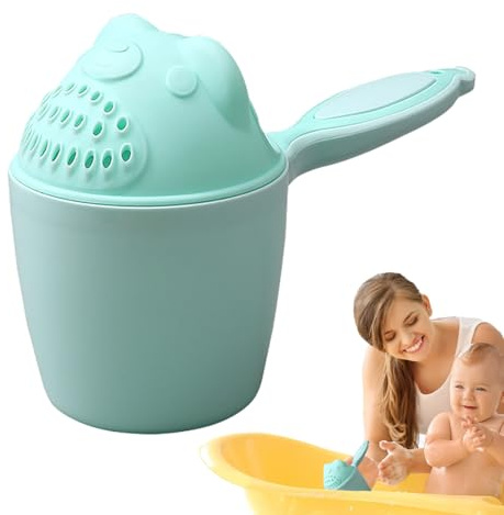Kreativ babysköljkopp – vattenfalls-schampoborste med handtag | rolig | djurdesignad hårtvättskopp för spädbarn och småbarn, återanvändbar badhandduk för barns dusch