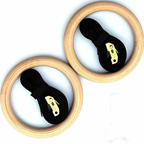 Anelli per il fitness, 1 paio di trazioni regolabili in legno resistenti for esercizi fitness, strumento di allenamento muscolare for esercizi indoor