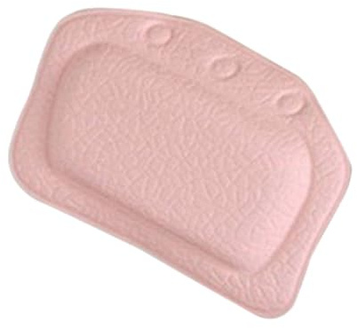 POPETPOP Oreiller De Bain à Ventouses Taille Moyenne en PVC Rose Coussin Antidérapant Appui-tête Spa pour Détente Et Relaxation Salle De Bain