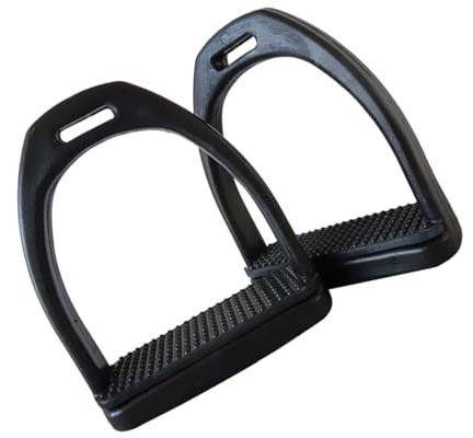 Alipis 2 pezzi Staffa Equitazione Professionale Antiscivolo Staffe Cavallo Resistenti e Comode per Sella Inglese Facili da Installare e Uso Materiale Plastico Alta Durata Nero Grande
