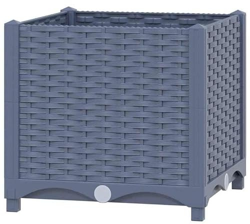 Bancal de polipropileno 40 x 40 x 38 cm – ligero y resistente a la intemperie para jardín, balcón y terraza – ideal para hierbas y verduras