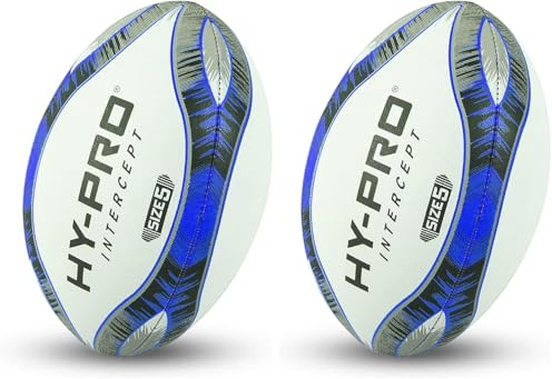 Hy-Pro Intercept Ballon de Rugby Taille 5 - Ballon de Rugby en Caoutchouc de qualité supérieure avec Surface à Picots - Ballon d'entraînement Durable pour Clubs et Jeux de Loisirs