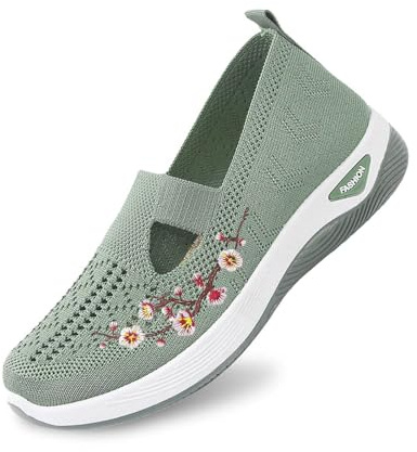 Zapatillas Ortopedicas Mujer Verano Zapatillas sin Cordones para Caminar Comodos y Ligeros Sandalias Palas Transpirables y Antideslizantes Zapatos de Diabéticos Entrenamiento Deportivas Malla Deporte
