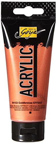 KREUL 84153 - Solo Goya Acrylic, 100 ml Tube, goldbronze, cremige vielseitig einsetzbare Acrylfarbe in Studienqualität, auf Wasserbasis, schnell und matt trocknend, gut deckend, wasserfest