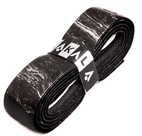 Karakal, Griffband / Griff-Tape, selbstklebend, für Badminton / Squash / Tennis / Hockey / Curling, Polyurethan, ausgezeichnete Griffigkeit, Schläger-Griff, PU grips, Schwarz , 1 Grip
