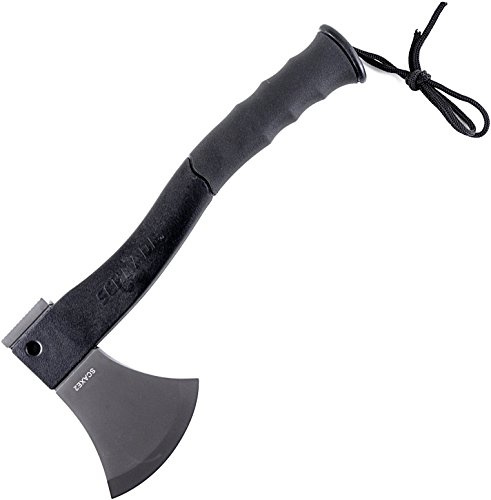 Schrade SCAXE2 11.8in Stainless Steel Small Axe with 3.8in Blade and Glass Fiber PA and TPR Rubber Handle for Outdoor Survival Camping and Everyday Tasks , Grey