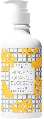 Beekman 1802 Goat Milk Lotion – Body Lotion & Hand Lotion for Dry Skin, Lightweight Non-Greasy Formula with Shea Butter & Jojoba Oil, Cruelty Free, Lotion Pump – Honey & Orange Blossom