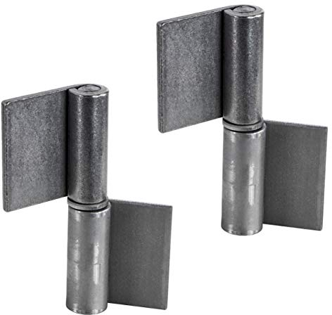 Gedotec Charnière de porte à souder - métalliques | Hauteur = 80 mm | DIN à droite | Charnière robuste pour portail de jardin et machines | charnière de porte pour portails en acier - 2 pièces