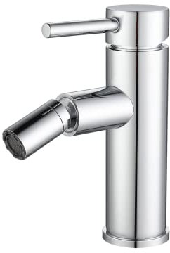 VALAZ Robinet Bidet | Robinet Salle Bain, Mélangeur Eau Froide et Chaude, Pas de Fuites, Installation Facile et Rapide | Laiton, Inoxydable, Élégant, Rond, Chromé, Série Palancia