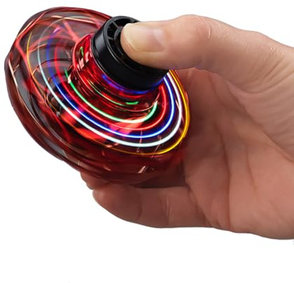 RED5 Flying Fidget Vortex Spinner Multicolour LED Light Boomerang Flyer in Red