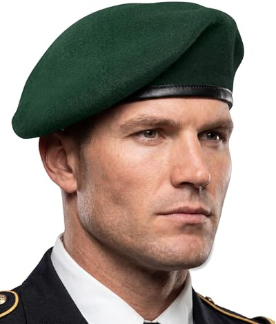 Nawati US Army Style Berets, 100% Wool British Military Berets for Men, Fashionable and Vintage Women's Beret Hats-Dark Green