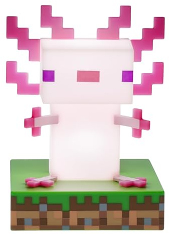 Paladone Minecraft Officially Licensed Axolotl Free Standing Desk Light, Gaming Room Decor and Merchandise for Boys and Girls, Nightlight Gift Accessory for Playroom and Bedroom
