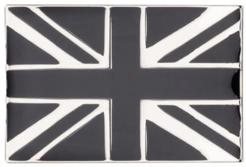 Black Union Jack Lapel Pin – 2.5 x 1.4 cm UK Flag Badge – Stealth Black and Silver Enamel – Modern British Pride Accessory