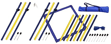 Lemodo Agilty Set für Hunde, Hürden- und Stangen-Set, Hundetraining, Hundesport