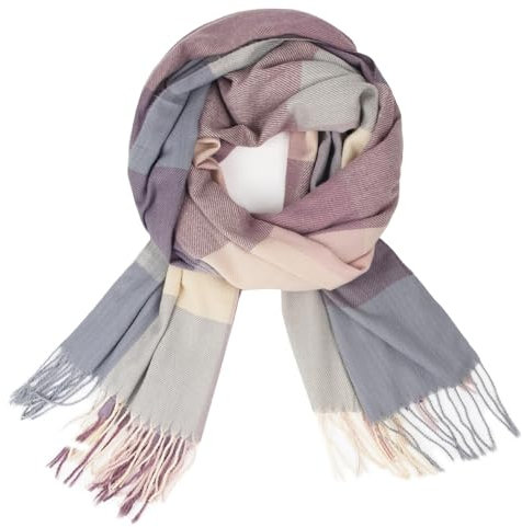 Glamexx24 Schal Damen Winter Kariert Fashion: Damen Winter Schal, Strickset Schal übergroßer Quadratisch Deckenschal Deckenschal Halstuch Streifen Muster Fransen Poncho