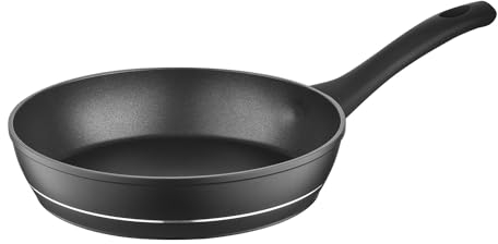Florina Padella in Alluminio (24 cm) I Padella Antiaderente DELUX I Padella Anti-Graffio con Fondo a Induzione I Adatta per Piano Cottura a Induzione, Fornello a Gas e Fornello Elettrico (Nero)