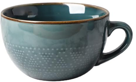 volumoon Taza Grande de Cerámica de 700 ml, Taza de Café Grande con Asa, Taza de Cerámica XXL, Tazas Gigantes, Grande Taza de Té Cerámica, Taza Desayuno,Taza de Sopa(Verde oscuro