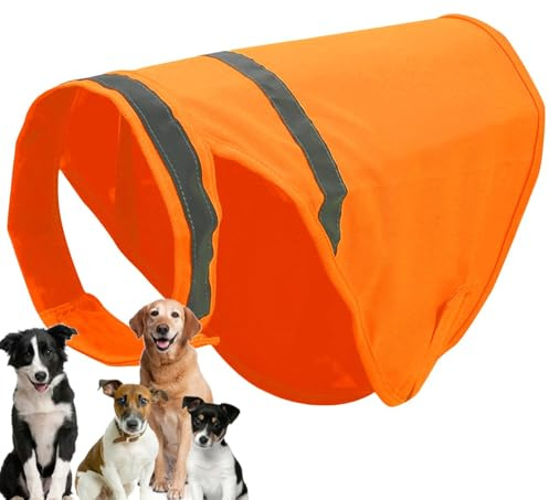 Gilet de sécurité pour chien - Gilet réfléchissant fluorescent pour chien, gilet orange réglable pour chien | Équipement respirant pour animaux de compagnie, vêtements pour chien haute visibilité