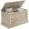 HOMCOM Baúl de almacenamiento, baúl de juguetes de madera, con bisagra de seguridad, para salón, pasillo, 80 x 40 x 45 cm, madera natural