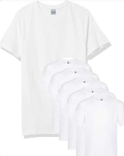 Intimo College 5/10 Maglietta Intima Uomo in Puro 100% Cotone Pettinato Made in Italy di qualità Traspiranti Scollo a v e Girocollo (L, 5Pz Bianco Girocollo)