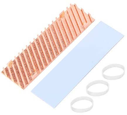 Tsudoku Dissipateur Thermique Ultra Mince en Cuivre Pur Refroidisseur Dissipateur Thermique SSD pour M.2 2280 PCI-E NVME SSD 70X20X4Mm