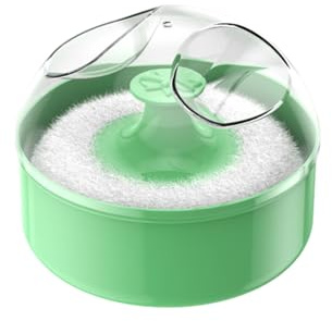 Kosmetisk puffhållarbox – kroppspulver och behållare, påfyllningsbart | dammskydd | Skin Care Talc Organizer, slät sammetsapplikator, runt förvaringsset för babypuder – reselåda