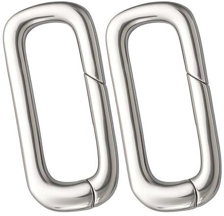 925 Sterling Silver Clasp Oval Necklace Jewelry Clasps Tiny Sterling Silver Carabiner Spring Snap Clip for Bracelet Anklet Jewelry Making