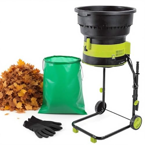 Biotrituratore da Giardino Elettrico 2500W, Trituratore Foglie 8000RPM, Tecnologia Senza Lame Sicura, Sacco Raccoglitore, Ruote Resistenti e Accessori Completi(Standard)