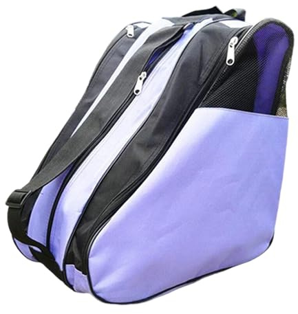 perfk Borsa Pattini Rotelle Bambina in Tessuto Oxford, Borsa per Il Trasporto Di Scarpe Da Pattinaggio Con Maniglia E Tracolla Regolabile, Un Design a Tre Strati, Viola