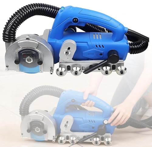BoTongSiHai Automatic Grout Cleaner 1200W - Electric Tile Joint Cleaning Machine With Integrated Vacuum, 9000r/min, Includes Saw Blades, Professional Grade For Grout Removal(220V,1.2mm)