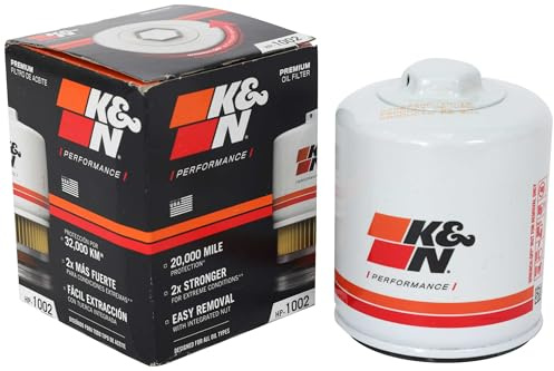K&N Oil Filter: 20,000 Mile Engine Protection with Wrench Off Nut, HP-1002