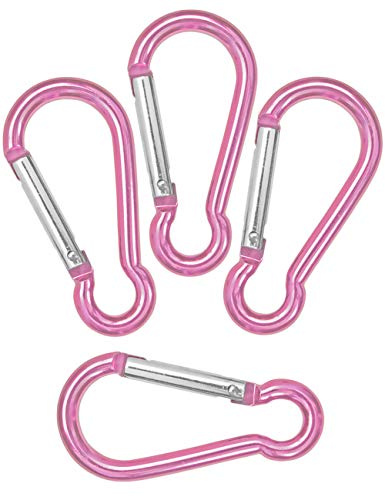 OUTDOOR SAXX® - Moschettoni a S, in alluminio, 4,8 cm, colore: rosa, per il fissaggio di attrezzature allo zaino, alla cintura, alla canoa, set da 4 pezzi