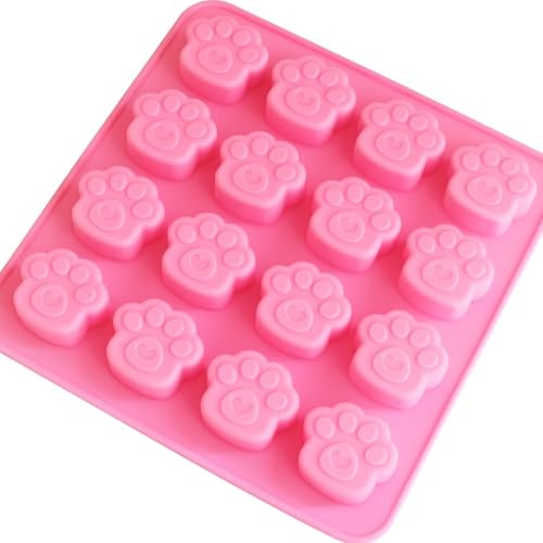 Selecto Bake Stampi in Silicone per Zampa, 16 cavità Stampo per Zampa di Cioccolato Stampo in Silicone per Cane Riutilizzabile Cucciolo Zampa di Gatto Stampi per cubetti di Ghiaccio