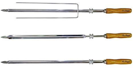 Goias Combo - Set of 3 - Brazilian Skewers for BBQ 28 - Professional Grade