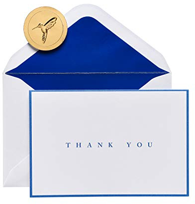 Papyrus Thank You Cards with Envelopes, Navy (16-Count)