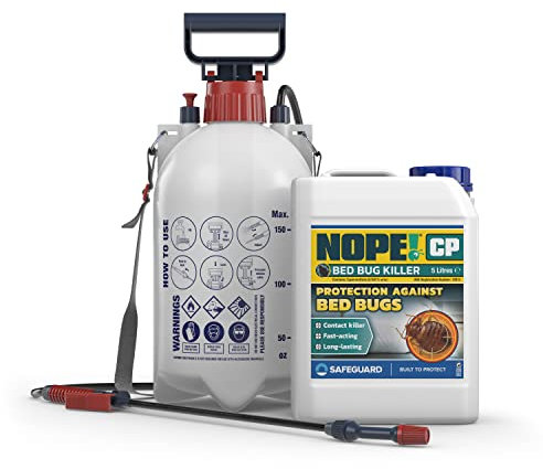 NOPE! CP Bed Bug Killer Spray Treatment (5 Litre & Sprayer) - Odourless & Non-Staining, Extended Residual Kill up to 3 Months for Mattress, Bed Frames, Furniture