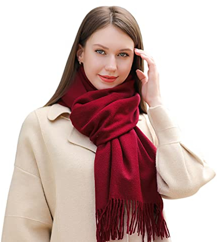 MASADA Damen Winterschal warmer und weicher Schal - Dunkelrot