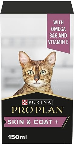 Purina Pro Plan Suplemento Gato para Piel, Pelaje, derma, aceite de pescado, salmón, con omega 3 150ml