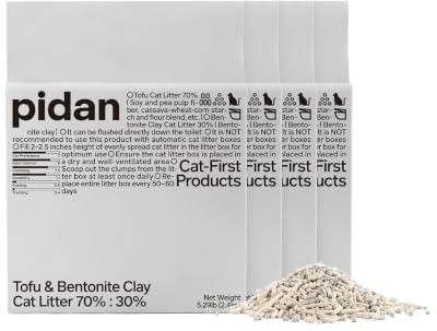 pidan Tofu Cat Litter with Bentonite,Clumping,Mix Litter Plant Based 4Pack