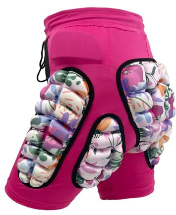 Colcolo Pantalones Cortos Acolchados para niños, Almohadillas de protección de Cadera, Pantalones Cortos de Impacto Gruesos de EVA, Protector de Cadera para, Rosa M
