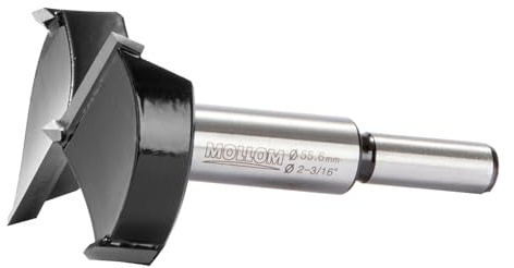 MOLLOM 55,6mm (2-3/16) Broca Forstner precisa con carburo YG8 de 2,0mm. Ideal para madera dura, plástico y contrachapado