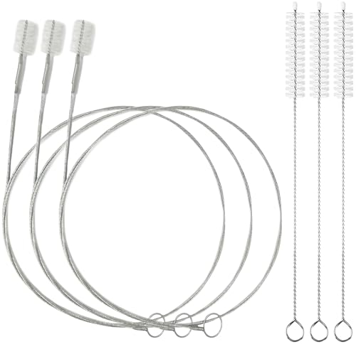 luckaide Schlauchbürste, 6 Stück Strohhalm Bürste, 150cm+20cm Bürste Reinigungsbürsten, Flaschenbürste Dünn, Milchschlauchbürste für Kühlschrankablauf Teekanne Düse Espresso Machines