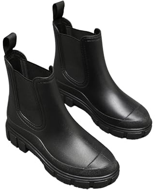 IVACHY Women's Wellies Boots - Fashion Ankle boots for ladies- Chelsea Booties - Waterproof Rain Boots Wellingtons Boota