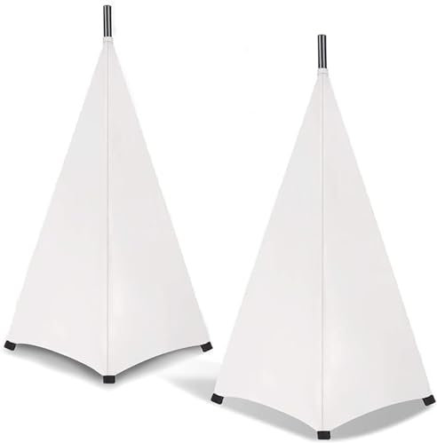 Liseng Lot de 2 coques de support de haut-parleur, support de haut-parleur, trépied, voile, pour salle de répétition DJ, discothèque, scène et trépied, extensibles (sans support), blancs
