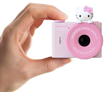 kiimento Ultra-Compact Kids Digital Camera & Video Camcorder for Ages 3–5 with Selfie Lens, 16GB Memory Card, Adjustable Soft Strap Lanyard, Scavenger Hunt Momento Book – Model A (Hello Kitty)